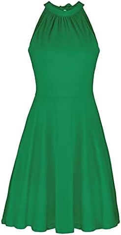 Fragarn плус фустан со големина, женска обична фасија цврста боја надвор од рамо без ракави секси запрени половината А-линија А-линија голем