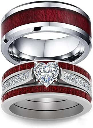 Годишнина за свадбени двојки прстени за венчавки прстени за невестински поставувања на вineубените за него и нејзините