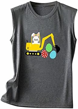 Велигденска кошула жени маица Велигденски зајаче симпатична зајак графички мета за одмор без ракави на ракави без ракави