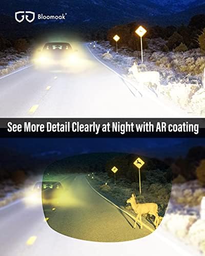 Б Блумоак Ноќни Очила За Возење / 2023 Ажурирана Антирефлексивна Обвивка | Анти Отсјај | Заштита ОД УВ 400| Магла | Дождливо|Снежно