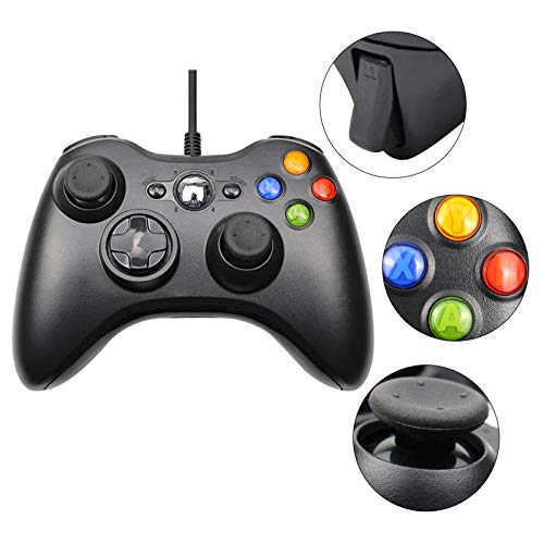 Тектинтер Xbox 360 Контролер, Компјутер Игри Контролер, Xbox Контролер Жичен Џојстик Со Подобрена Двојна Вибрации И Designономски Дизајн,