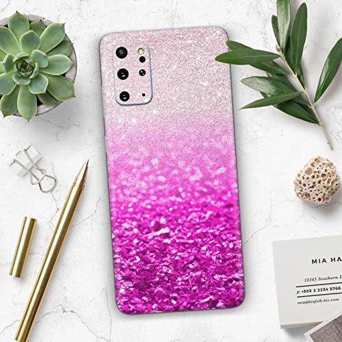 Дизајн Скинц топла розова и сребрена глимер избледена заштитена винил декларална обвивка за кожата компатибилен со Samsung Galaxy S20