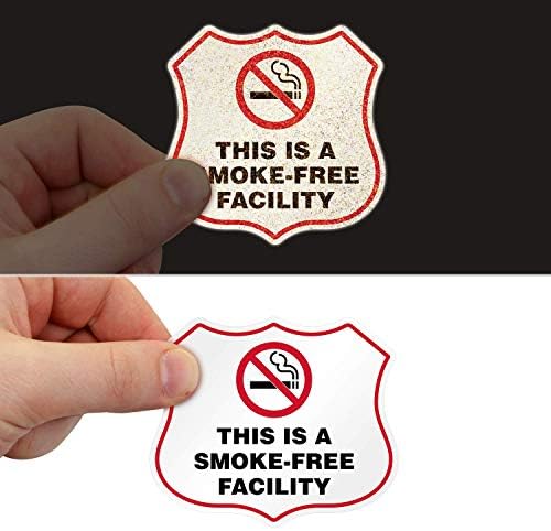 SmartSign Ова е налепници за објекти без чад, без решенија за пушење | Пакет од 6, 2,75 x 2,75 на пр. Етикети со рефлективно лепило
