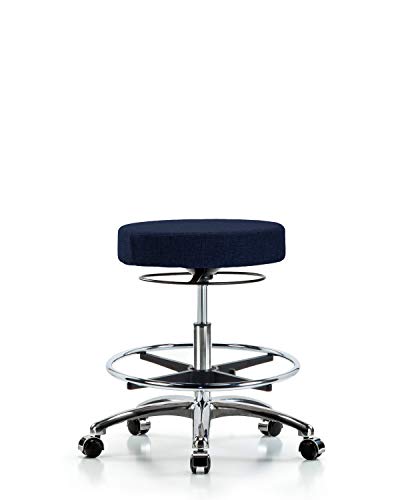 Седење Labtech LT42559 Столче за средна клупа, ткаенина, хромирана база/прстен за нозе/тркала, сина