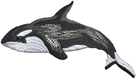 Орка - Кит убиец - црно/бело океански животно - везено железо на лепенка