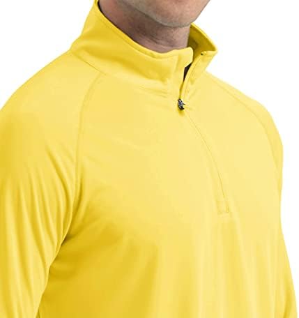Crysully Men's UPF 50+ риболов кошули со долг ракав за заштита од сонце 1/4 патенти врвови