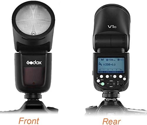 Godox V1-C Камера Флеш Speedlite, Тркалезна Глава TTL Блиц со 2.4 G Безжичен Систем, 1/8000 HSS, 10 НИВО LED Моделирање Светилка, 2600mah Литиум