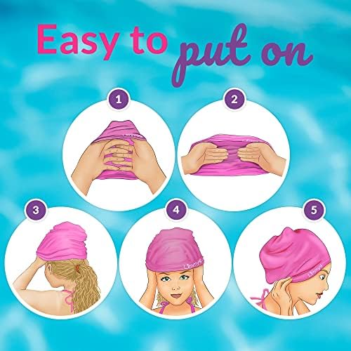 Капа за пливање со долга коса со долга коса - силиконски капачиња за пливање за мажи и жени - Премиум квалитет, истегнување