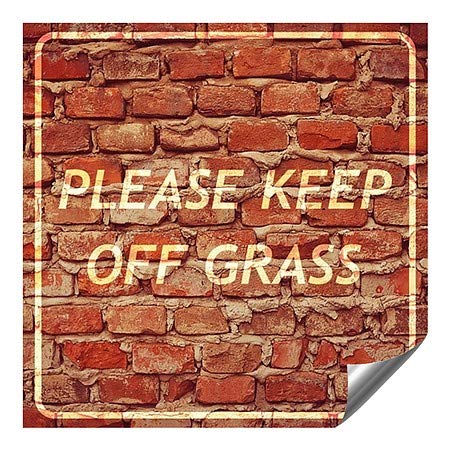 CGSignLab | Ве молиме, држете ја тревата-старост од тули Тешки индустриски самолепливи алуминиумски wallидови | 36 x36
