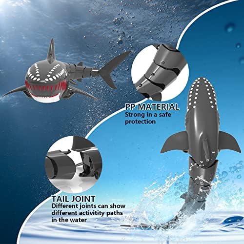 Играчки за далечински управувач на далечински управувач VolantexRC 1:18 Скала висока симулација ајкула за базен 2.4GHz RC ајкула базен играчки за деца на возраст од 4-12 RC Boats О?