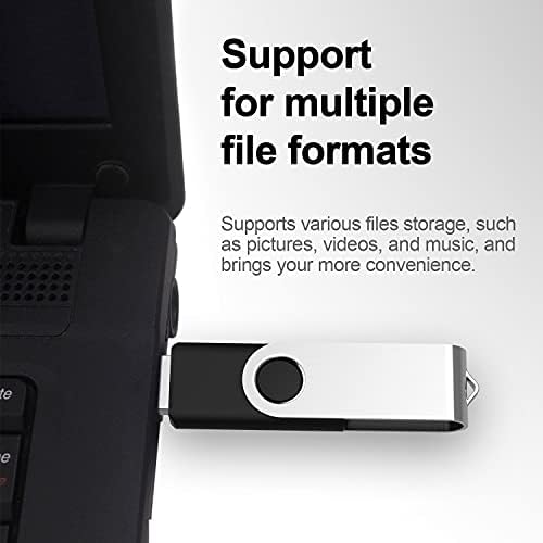 SXYMKJ 10PCS USB Flash Drives USB 2.0 Flash Drives Memory Stick Fold Stare Storag Sharce Drive Penw Swivel Design Black