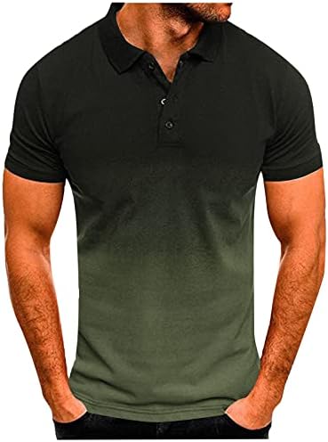 Менс мода за обичен спортски градиент лапел со кратки ракави кошула со кратки ракави кошула маички маички маички маички маички маички