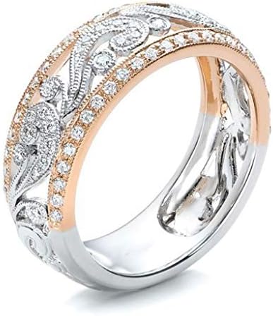 Womenените ветуваат прстен луксуз Rround Cutout цвет симулирани дијаманти прстен шуплив венчален прстен за жени накит подароци loveубовни прстен