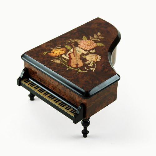 Прекрасна 30 белешка Бурл -Елм Музика и цветна тема Гранд пијано музичка кутија - Врати се во Соренто