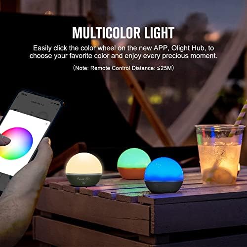 Olight Obulb Pro S повеќебојно ноќно светло Орба со Bluetooth снопови за контрола на апликации Baton3 PRO Fl Flersly, 1500 Lumens