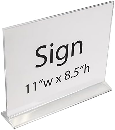 11 ″ W x 8-1/2 ″ H Двострана чиста акрилик на исправен знак, користете во деловни активности, ресторани, трговски производи и други