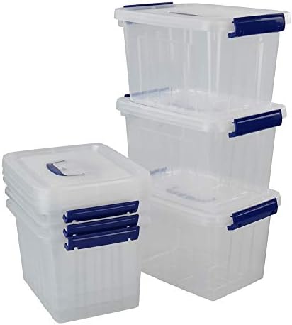 Eagrye 6 Кварт Пластична Кутија За Брава За Складирање, 6-Пакет Чист Организатор За Корпа За Складирање Со Рачка