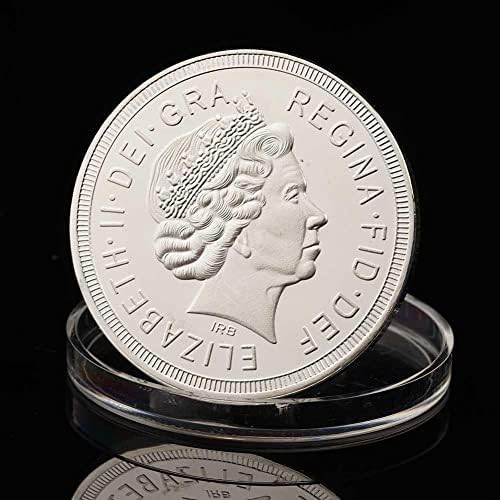 Британија Божица Монета Британската Комеморативна Монета Британија Комонвелтот Кралицата Сребрена Монета Медал