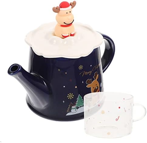 Хемотон керамички Божиќен чај тенџере котел со чај инфузер чаша чајник Божиќ порцелан чајник Кина чајник за чај постави керамички