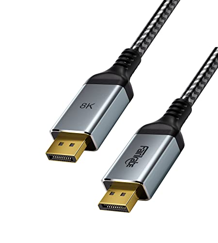Fairikabe DisplayPort 1.4 Кабел, DP 8K кабел 6,6ft, кабел за приказ на портата 1.4 Поддршка 32.4gbit/s, HDR 10, HBR3, Freesync,