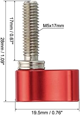 Копчето за ротирање на навој Patikil, 2 парчиња l тип M5 17mm Прилагодлив завртка за палецот, за систем за монтирање на фотоапарати, црна, алуминиумска