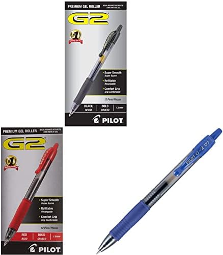 Пилот G2 Premium Filbable & Rutractable Rolling Ball Gel Pens, Bold Point, Black Ink, 12 Count G2 Premium & Pilot G2 Premium Replable