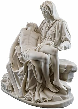 Врвна колекција Ла Пиета од Микеланџело статуа - Реплика на музејска оценка во премија извајана смола - 10 -инчен висока фигура со бел