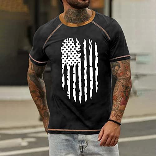 Dudubaby 4 -ти јули кошули Менс мускули врвови 1776 Краток ракав Графички салата за вежбање Американско знаме за американско знаме
