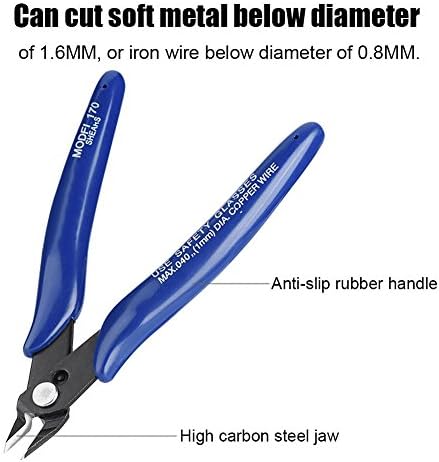Сини дијагонални клешти за сечење, странични секачи за микро -жици, алатка за снопчиња за смартни смолки, алатки за сечење на алатки