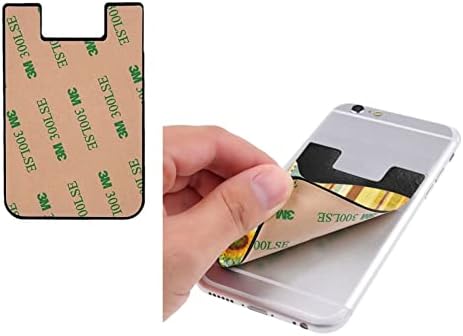 Gagaduck сончоглед лепило Телефонски мобилен телефон стап на картички за ракав за ракав, држач за лична карта, компатибилен со повеќето паметни