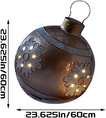 Божиќен декор надувување на отворено Божиќно топка гигантски извалкани топчиња украси 23,6 инчи ПВЦ украсени Божиќни топки со пумпа - празничен