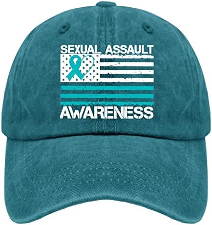 Свеста за сексуален напад на онст, тато капи за унисекс обични капи жени прилагодливи капа цијан сина боја