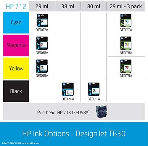 HP DesignJet T630 Голем Формат Безжичен Плотер Печатач-24&34 ; , Со Мултипак и Висок Капацитет Вистински Мастило Касети-Пакет