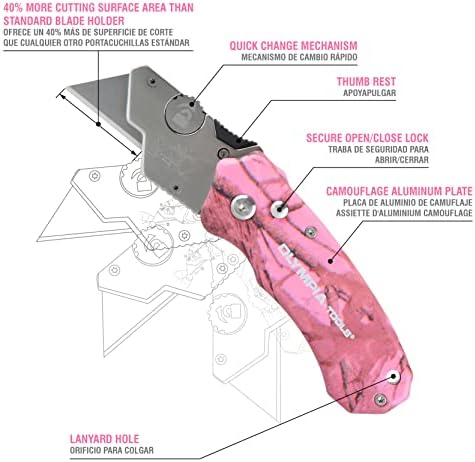 Олимпија Алатки 33-208 Дизајн Преклопен Нож, Розова Камо