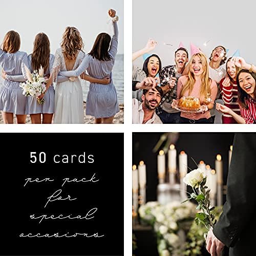 Споделете Мемориски Картички - Минималистичка Картичка Со Добри Желби - 6 х 4 - Сет од 50 - За Прослава На Животот, Свадби, Годишнини, Споменици,