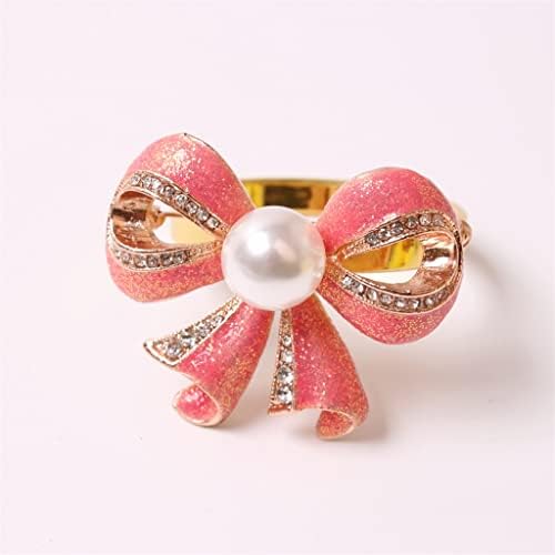 N/A 12 парчиња салфетка прстен свадба празнична розова салфетка прстен легура прстен од салфетка пеперутка свадбена таблета декорација