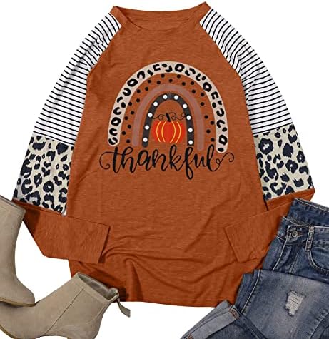 Кимсонг Денот на благодарноста кошула џемпер жени виножито графичка кошула смешна тиква џемпер пад на пулвер врвови блуза