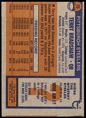 1976 Топпс 75 Тери Бредшоу Питсбург челичари Дин картички 2 - Добри челичари