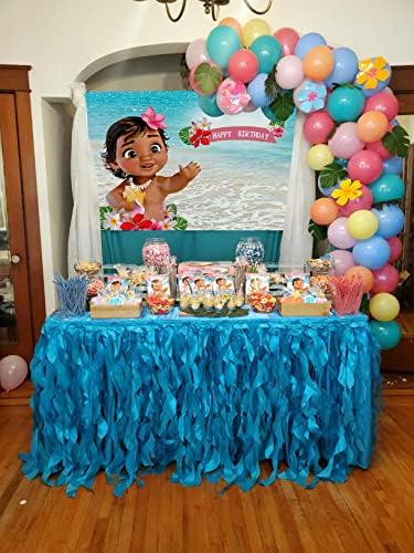 Моана среќен роденден позадина летна плажа роденденска забава фотографија позадина за девојче бебе туш деца деца торта табела за декорација на