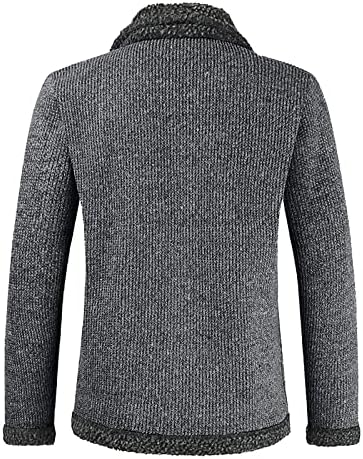 Менс плетен џемпер, есенска зимска модна облека Обично топло густо копче за лаптоп надолу од руно наредена кардиганска јакна
