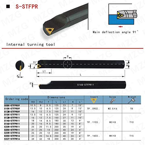 Maifix S10K-STFPR11 ЦПУ Струг Обработка 10mm Стебло Машина Здодевни Алатки Сопствениците Внатрешна Вртење Алатки