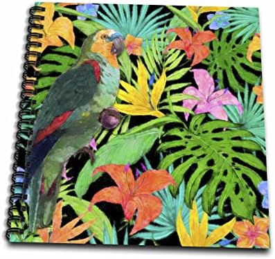 3дроза Слика На Убава Слика На Папагал Со Бујна Позадина Во Џунглата-Книги За Цртање