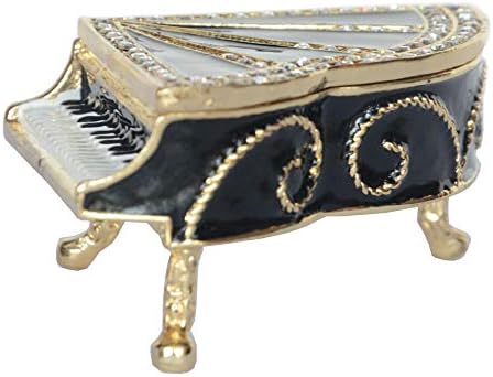 Дома и кујна статуа глава скулптури црна пијано кутија кристална кутија за накит емајлирана кутија за ситници фигури со колекционерски подароци