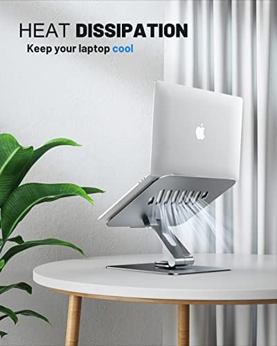 JCZT Вртлив Прилагодлив Држач За Лаптоп за Биро, 360° Ротирачки Алуминиумски Држач За Компјутер Прилагодлива Висина За Лаптоп, Преносливonomономски