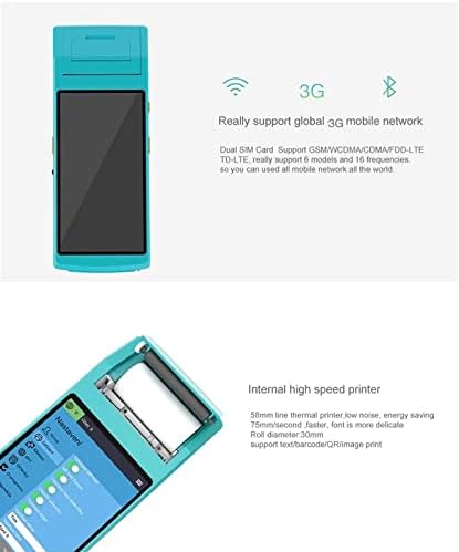 Trexd 5,5 инчен Android POS рачен терминал PDA со вграден печатач за прием на мобилна етикета погоден за комерцијални