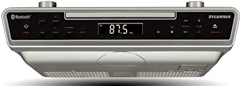 Sylvania SKCR2713 под Counter CD плеер со часовник радио и Bluetooth, сребро