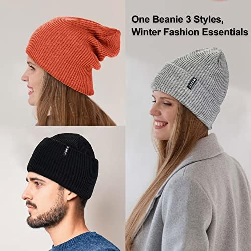 MSDC Beanies жени 3 пакувања, зимски капи за жени мажи руно наредени топло за ладно време, beanie за жени моден череп капа