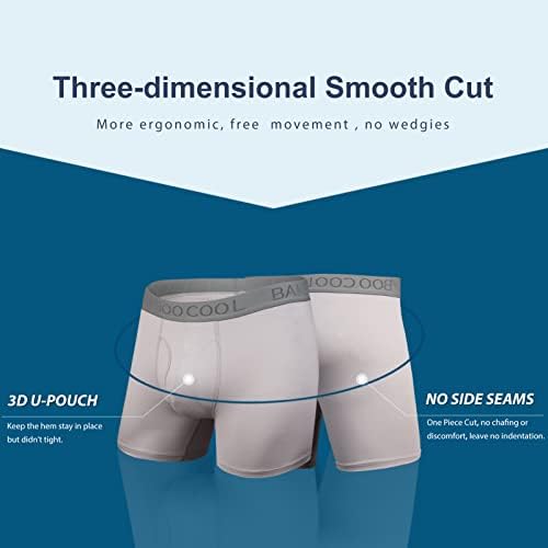 Bamboo Cool Man's Man's Man's Underwear Boxer Brownes Soft Dishational Performance Bamboo Viscose долна облека за мажи