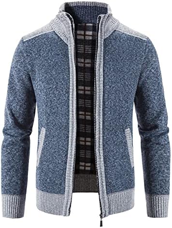 Машки плетен џемпер есен и зимска мода лабава кардиган топла лаптоп јакна џемпер со џемпер со долг ракав џемпер