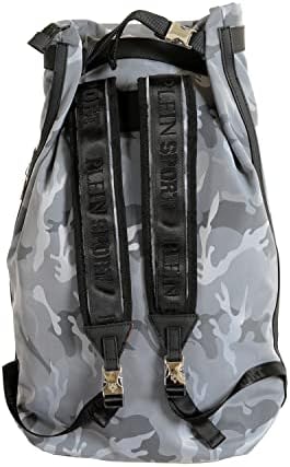 Plein Sport Unisex сив воен печати голема торба за ранец